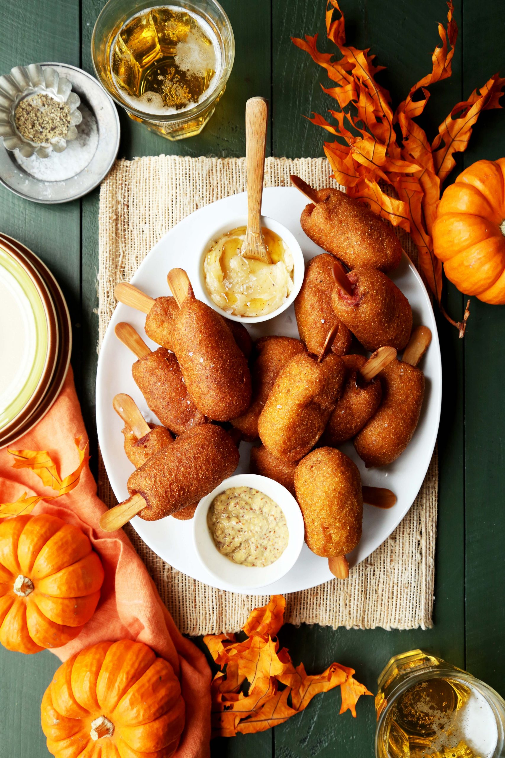 Spicy Pumpkin Mini Corn Dogs