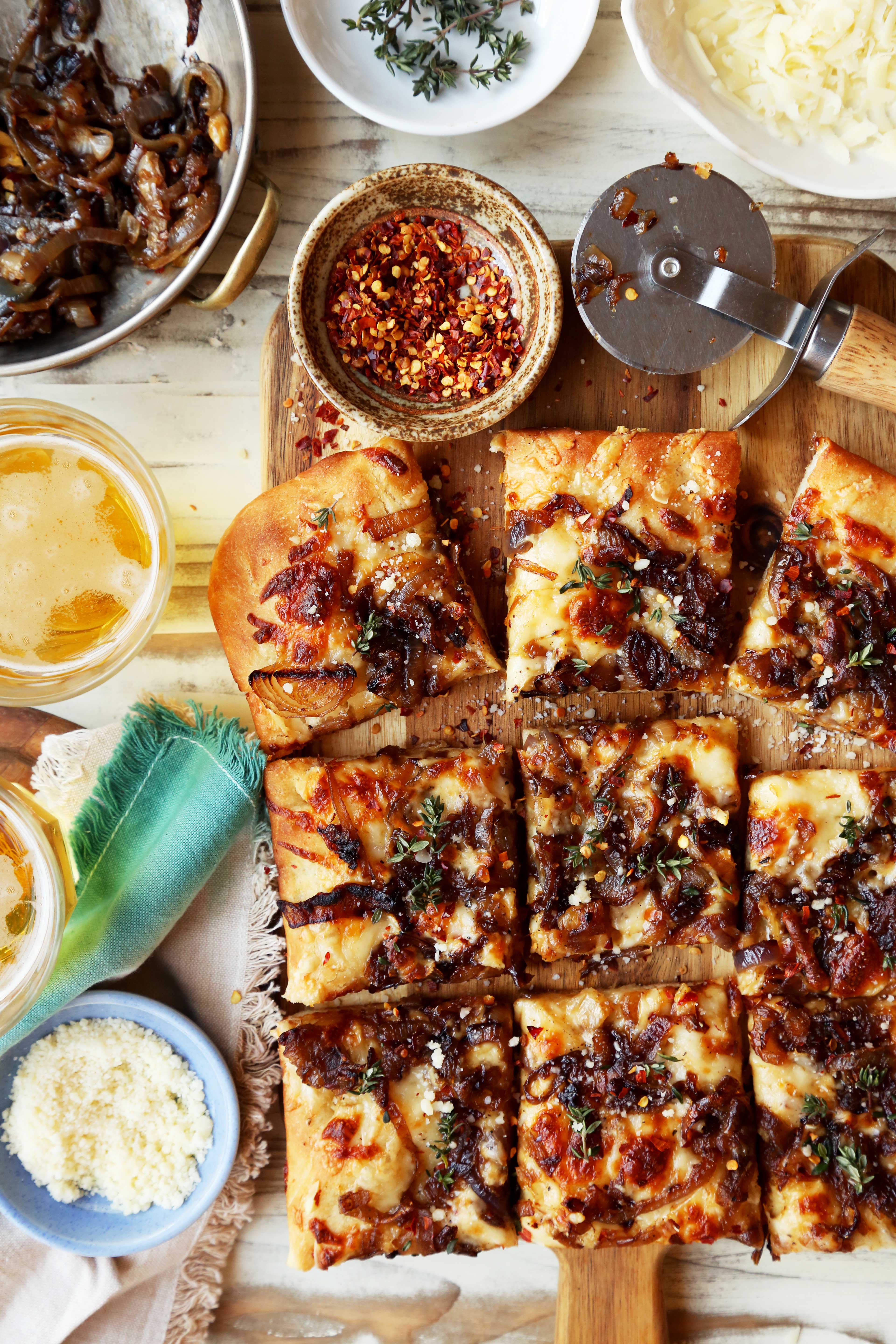 Focaccia with Caramelized Onions and Capers