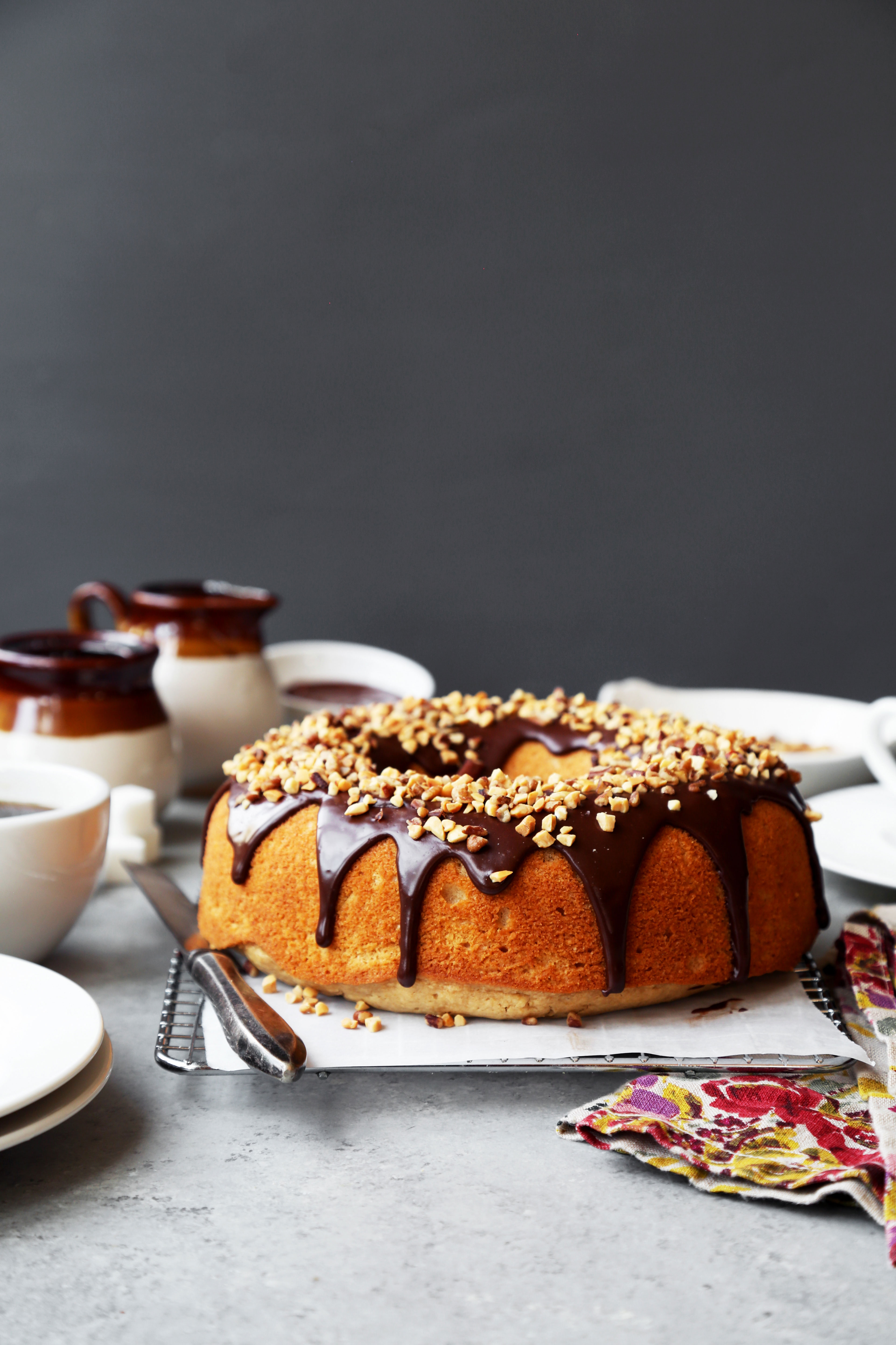 Peanut Butter Chocolate Doughnut Cake