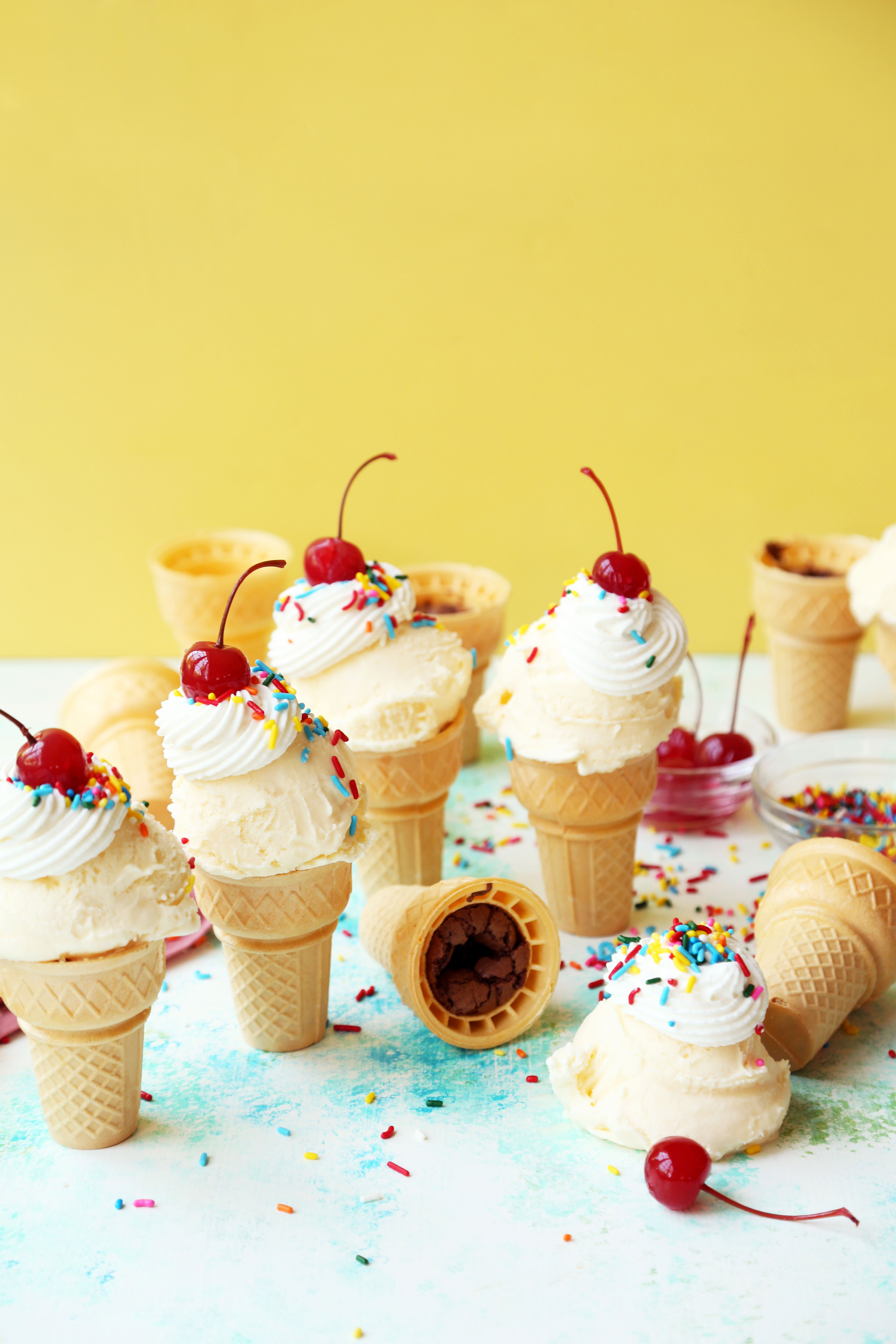 Brownie Ice Cream Sundae Cones