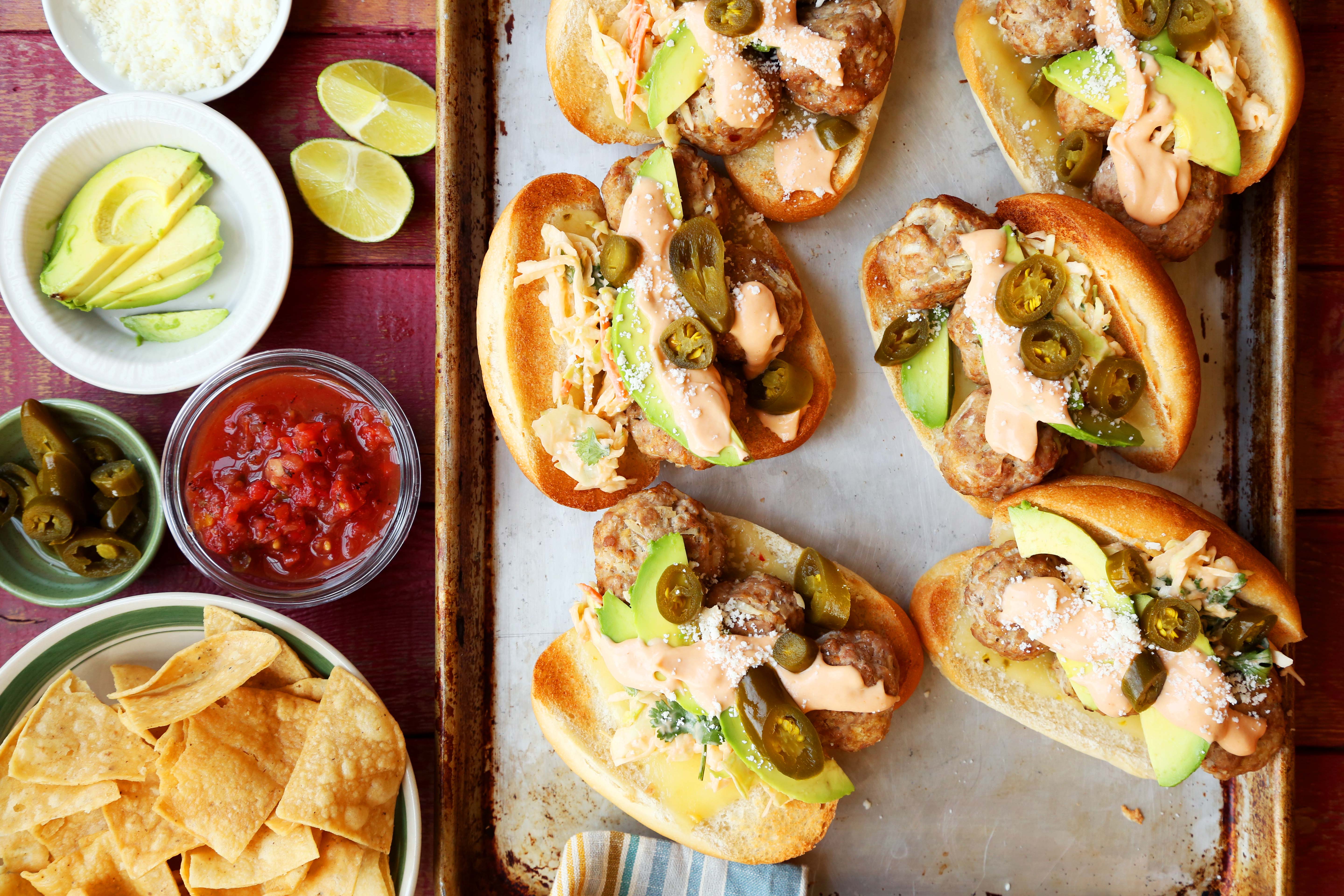 Tex-Mex Meatball Subs