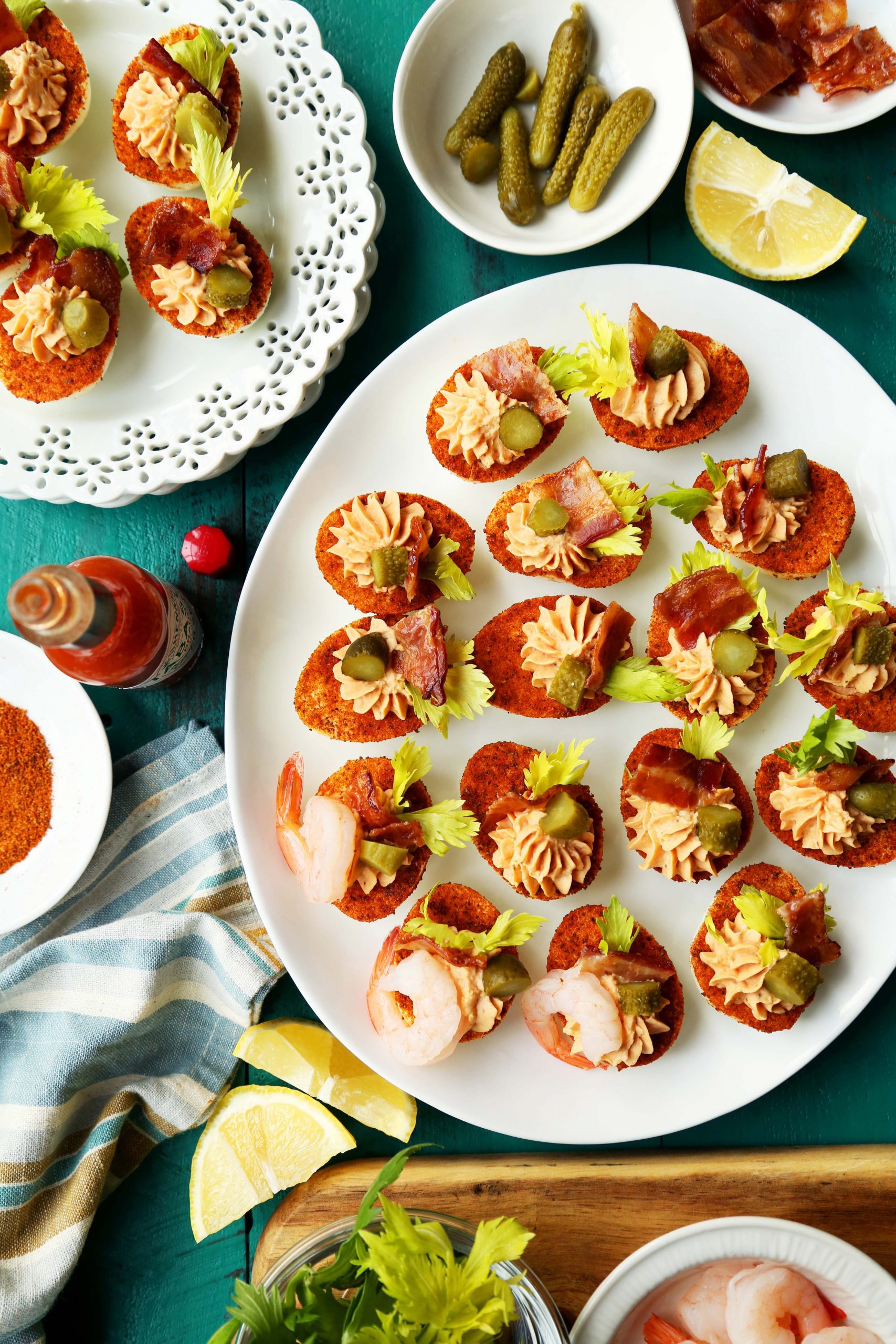 Bloody Mary Deviled Eggs