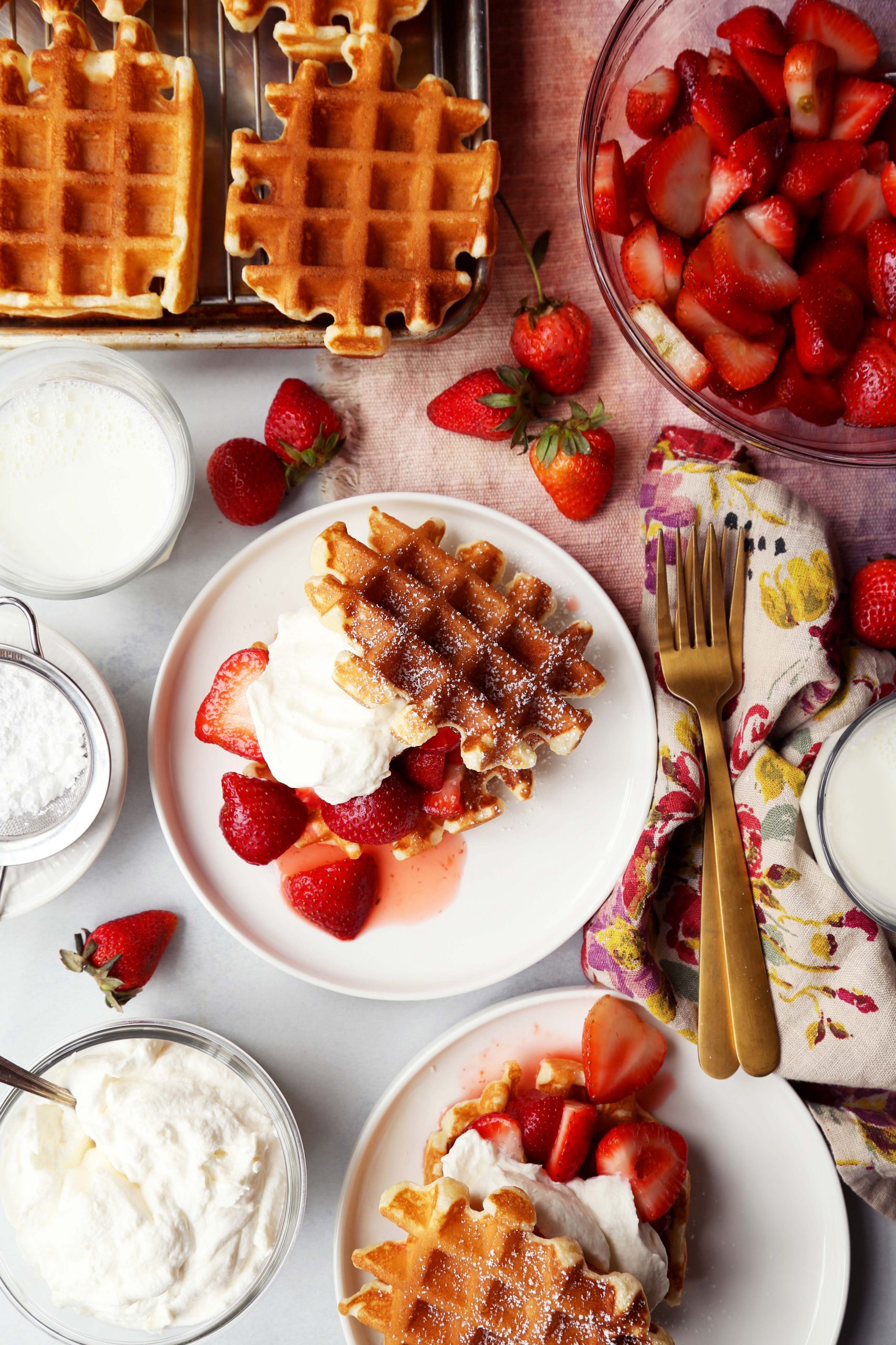 Belgian Waffle Strawberry Shortcake
