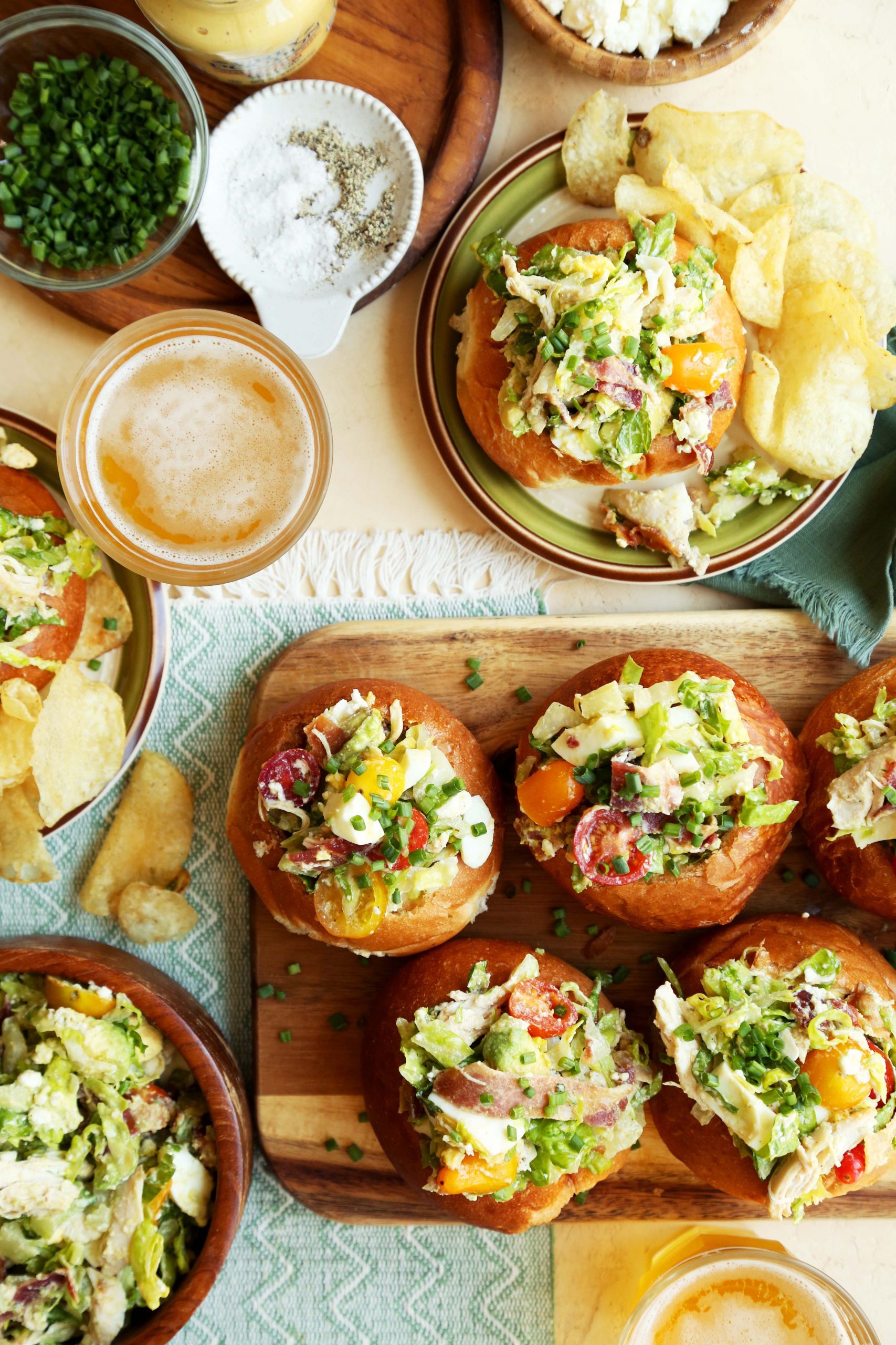Mini Cobb Salad Bread Bowls