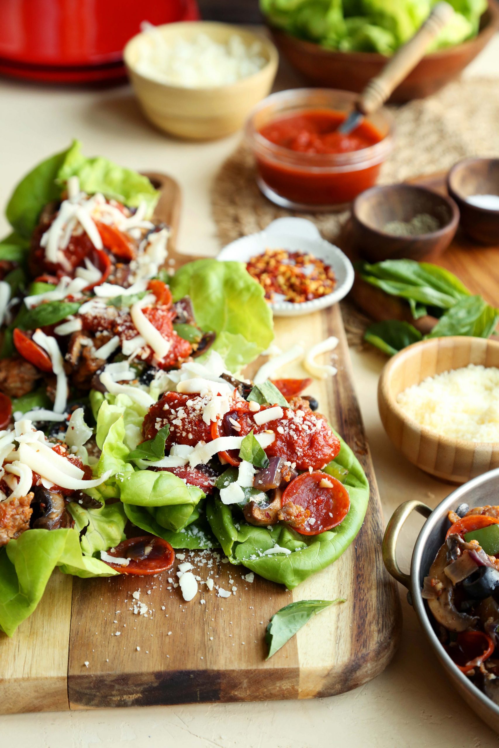 Supreme Pizza Lettuce Wraps
