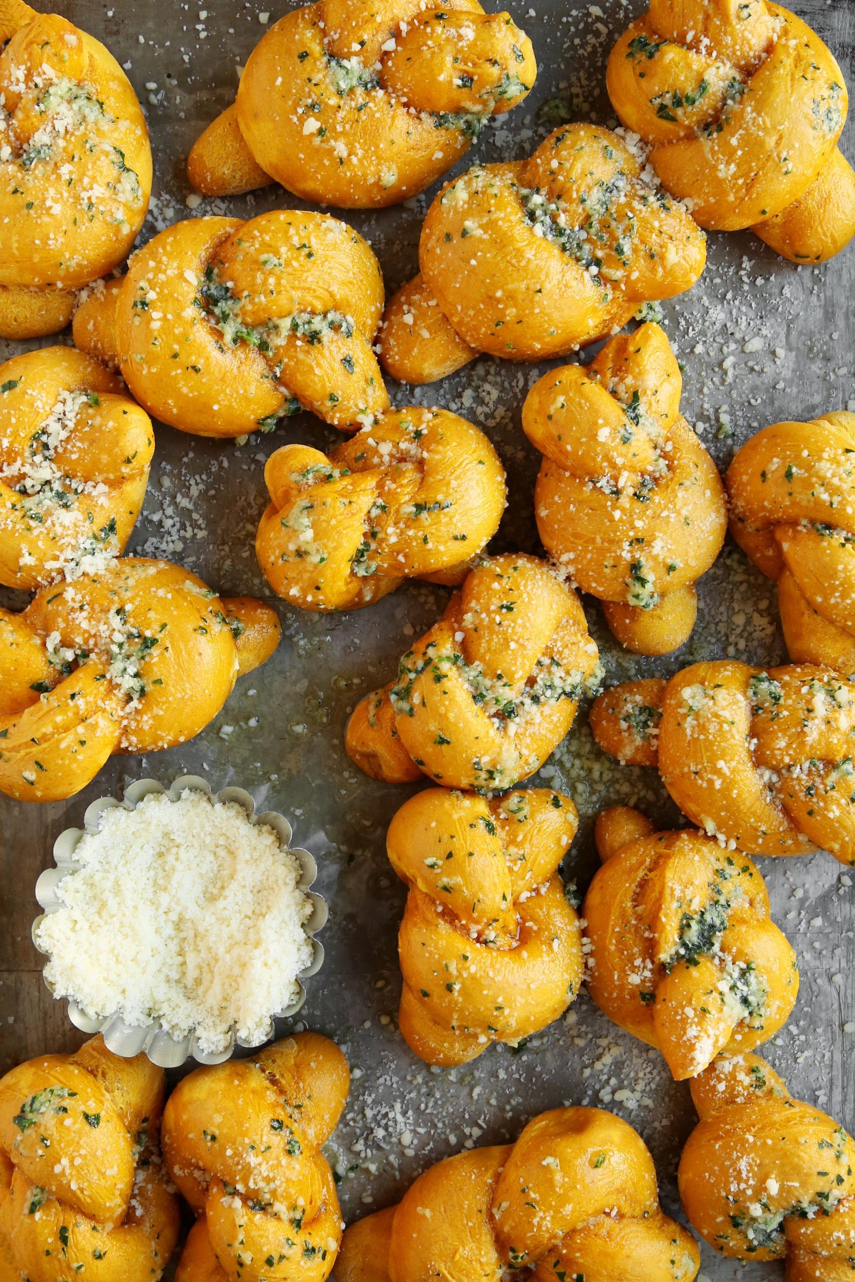 Pumpkin Parmesan Garlic Knots
