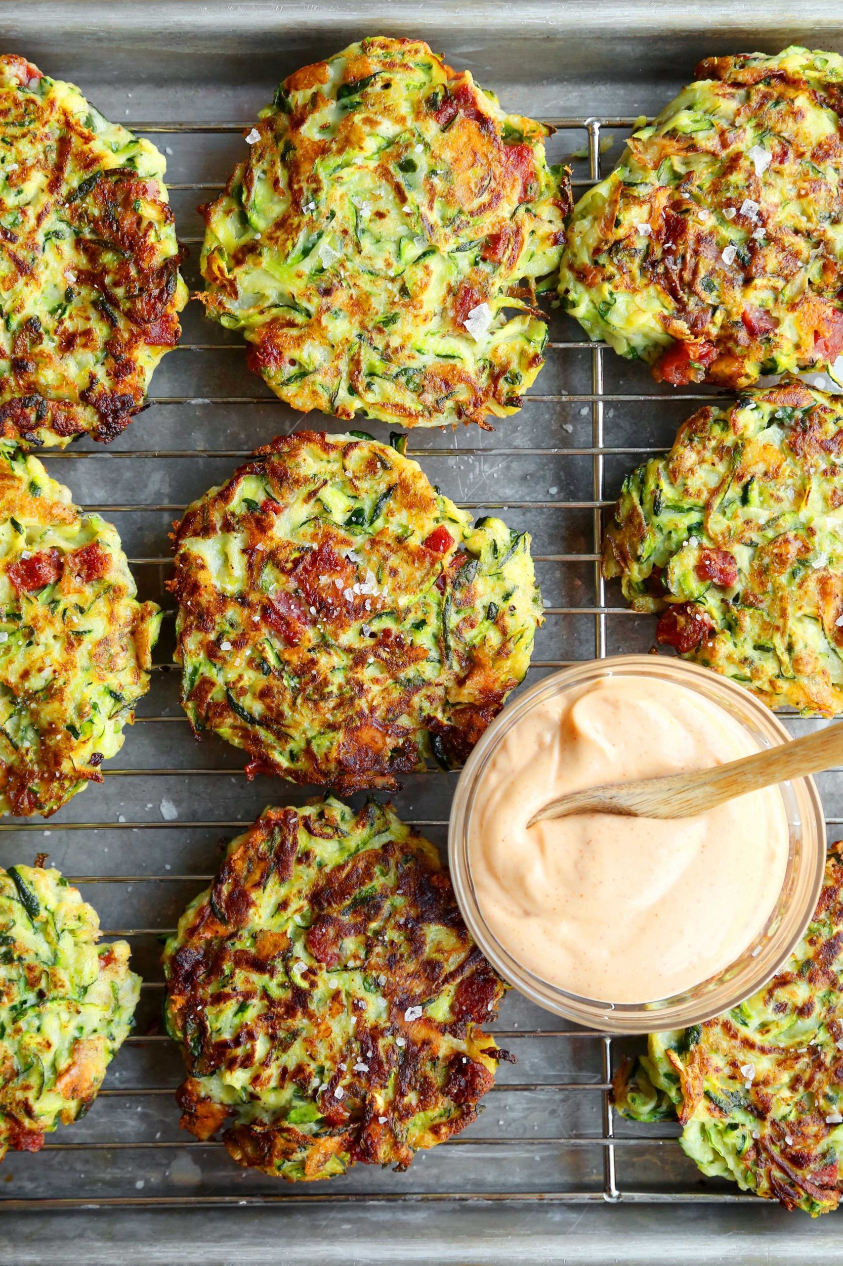 Chorizo and Manchego Zucchini Fritters