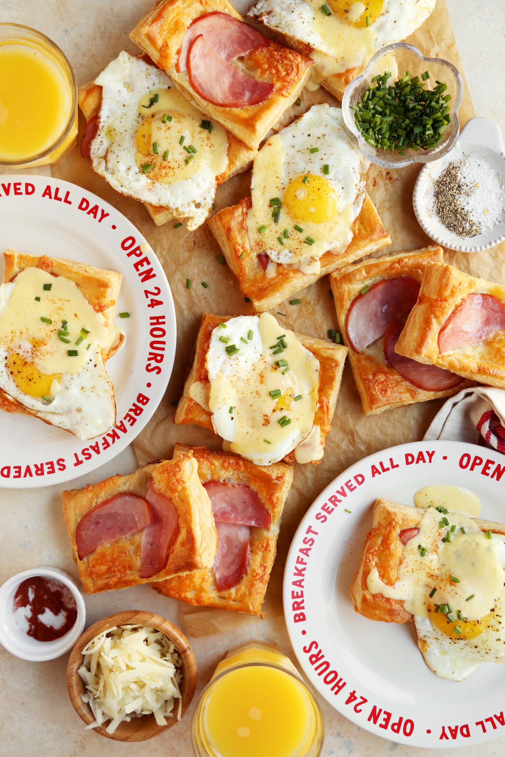 Eggs Benedict Puff Pastry Tarts