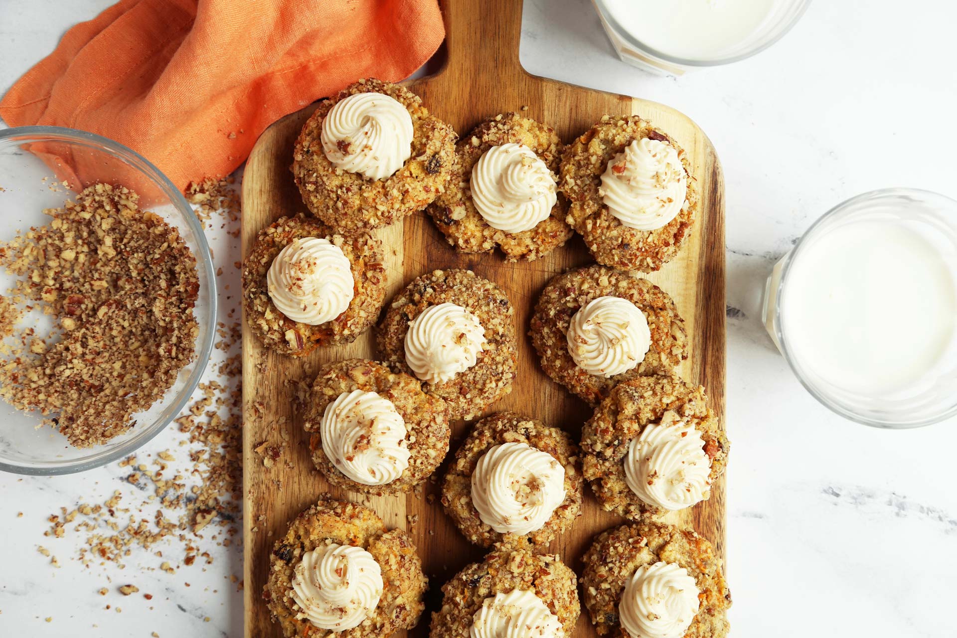 Carrot Cake Thumbprint Cookies