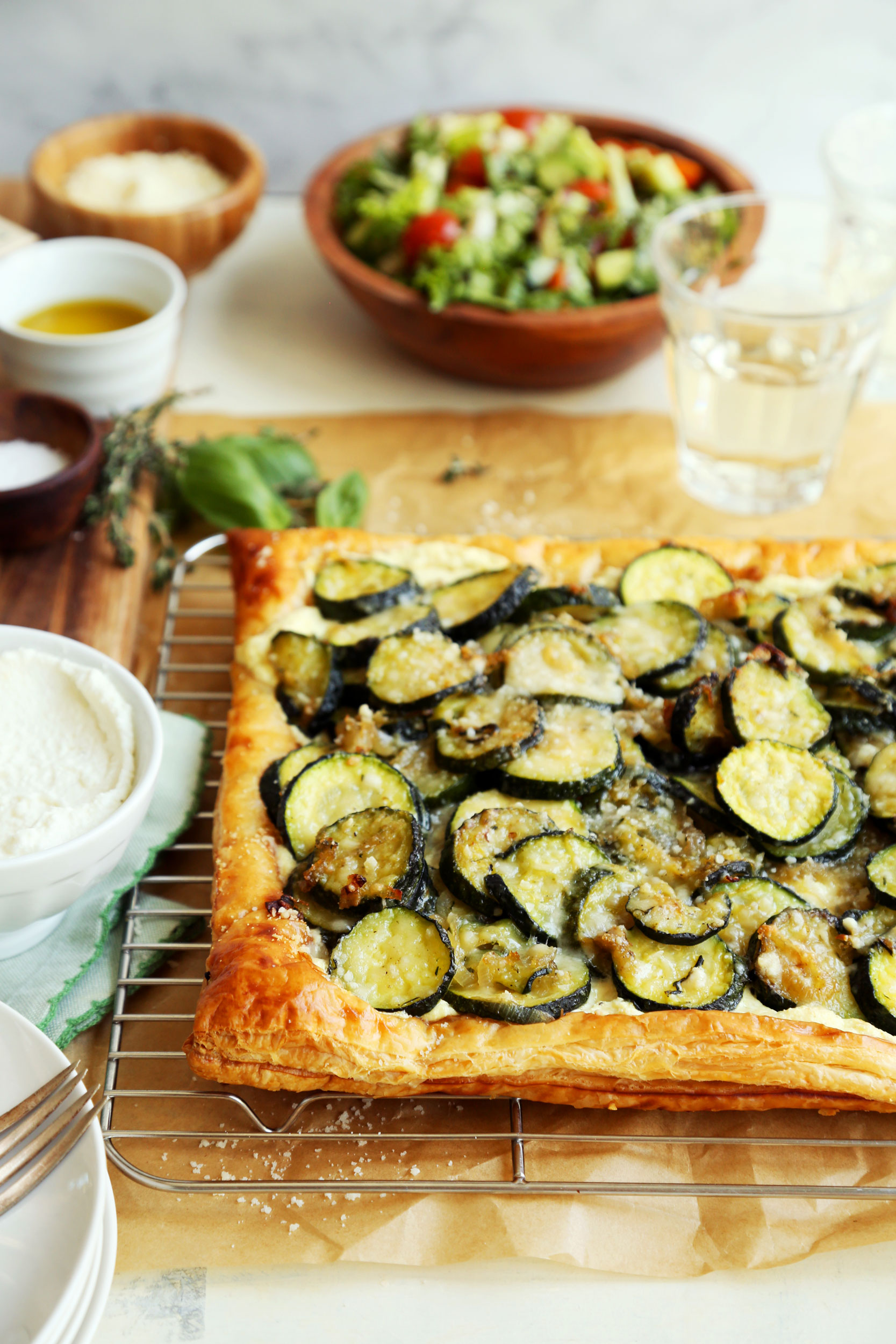 Courgette, Ricotta and Shallot Torte
