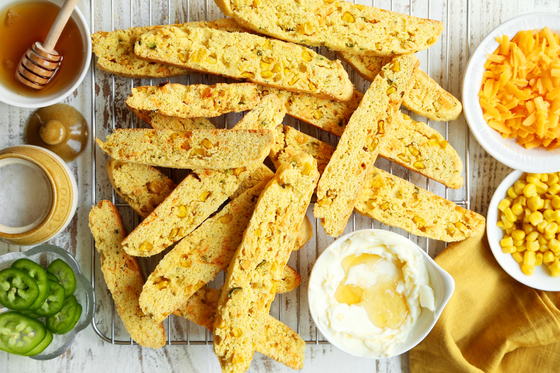 Cheddar Jalapeño Cornbread Biscotti