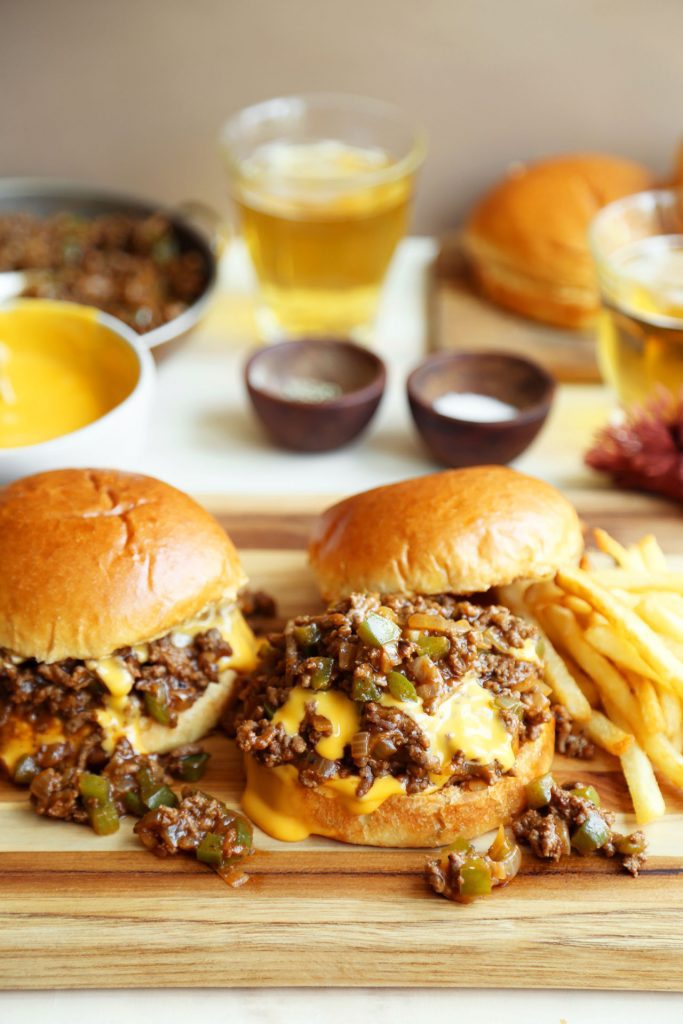 Vegetarian Philly Cheesesteak Sloppy Joe - My Eclectic Bites