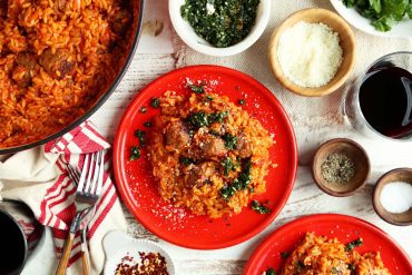 One Pot Orzo and Meatballs