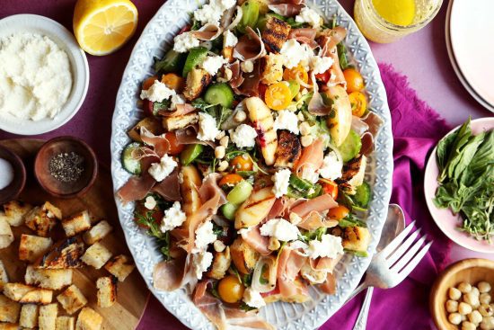 Grilled Nectarine and Prosciutto Panzanella