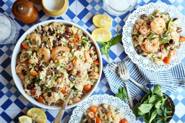 Greek Orzo Shrimp Salad