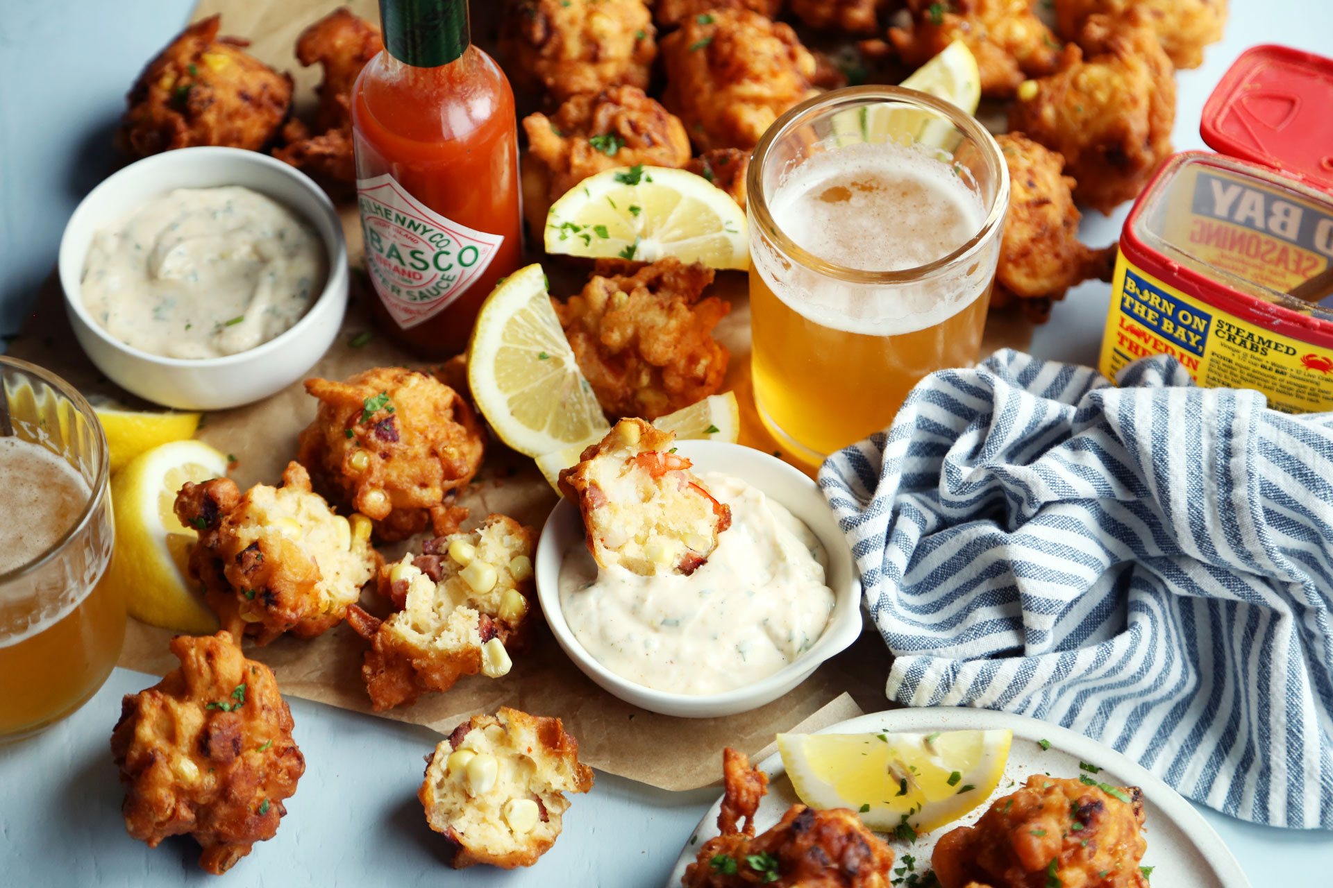 New England Shrimp Boil Fritters